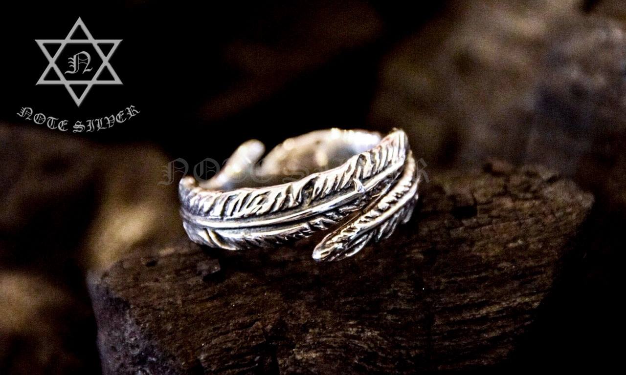 แหวนเงินแท้ ขนนก ปรับขนาดได้ Free Size Sterling Silver 925 NSRG1345