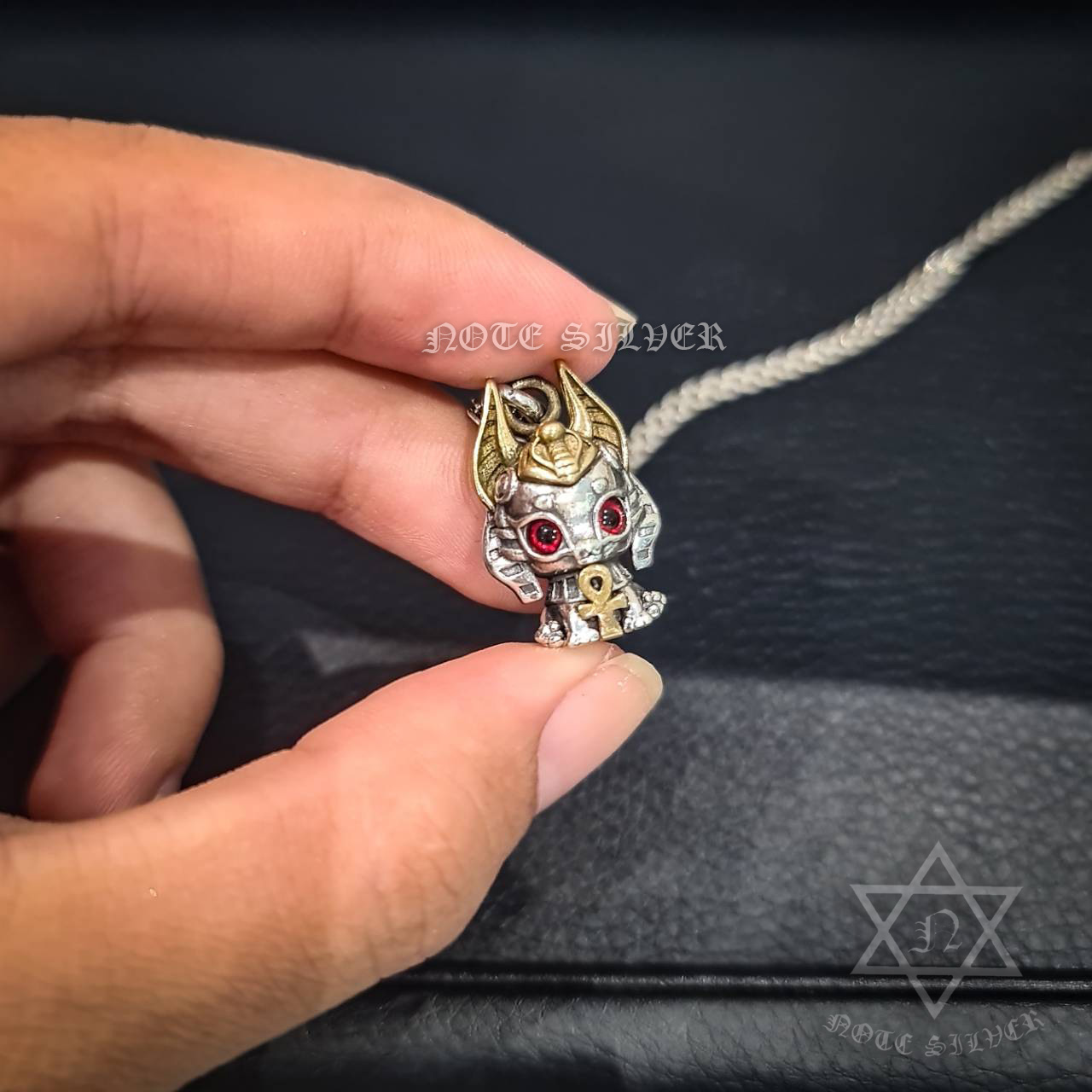 จี้เงินแท้ฟาโรเป็นงานสองสี สไตล์อียิปSterling Silver 925 NSPD3384