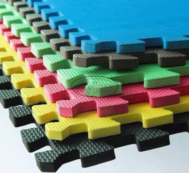 Eva Foam แผ่นยางปูพื้นจิ๊กซอ เสื่อรองคลาน เสื่อออกกำลังกาย จิ๊กซอ 1x1 เมตร หนา 1 เซ็นติเมตร เซ็ท 4 แผ่น