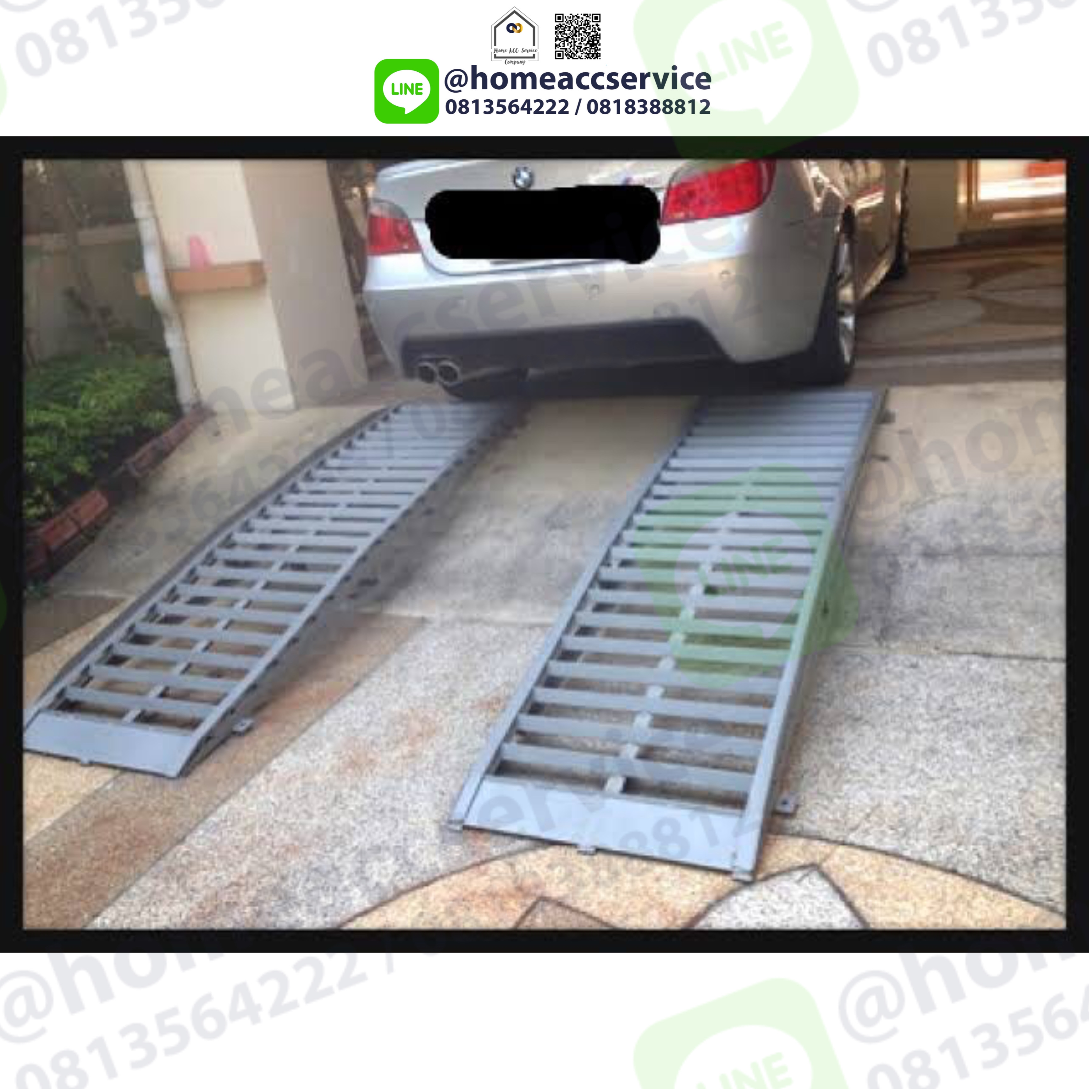 ทางลาดอลูมิเนียม ทางลาดกันท้องรถขูด ขึ้นหลังรถกระบะ กว้าง 40ซม. สูง10.5ซม. รับน้ำหนักได้ 4500KG - Aluminium Loading Ramp for Car1