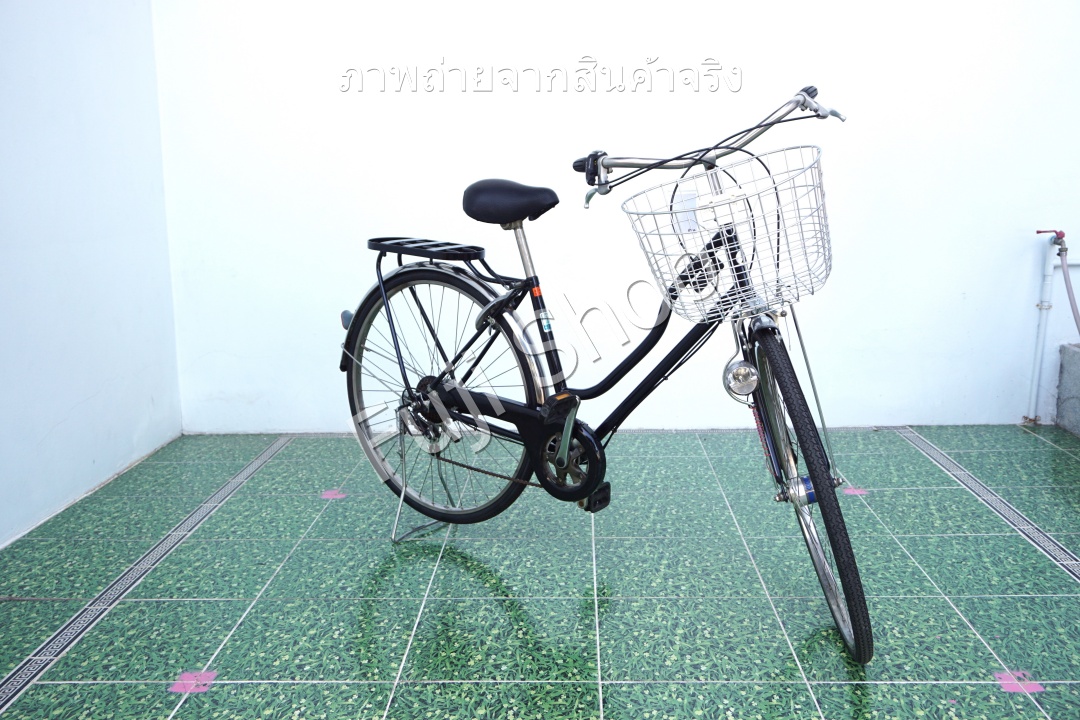 จักรยานแม่บ้านญี่ปุ่น - ล้อ 27 นิ้ว - เกียร์ 6 สปีด - ไฟหน้าอัตโนมัติ - Bridgestone - สีดำ [จักรยานมือสอง]
