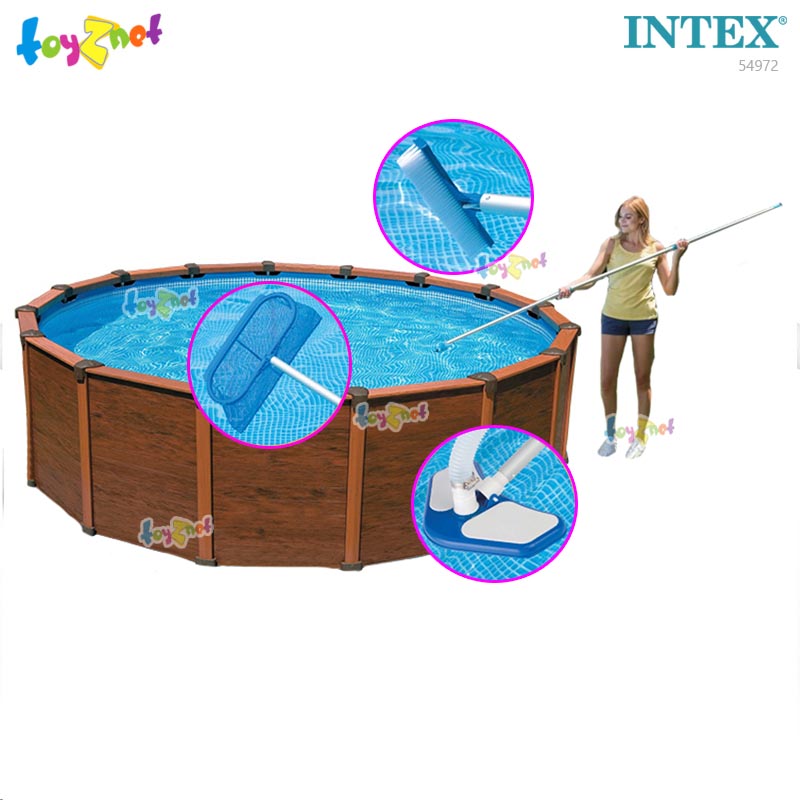 Intex 15ft 8in Wood-Grain Pool Set w/Sand Filter Pump (4.78 x 1.24 m) No.54972