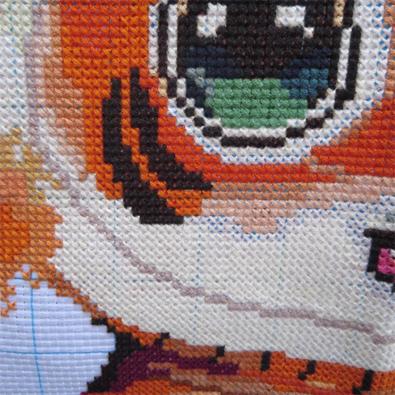 cat-1021 *พร้อมส่ง* ชุดปักครอสติช ลายแมวหัวเสือ ชุดที่ 1 (ไม่มีเดินเส้น ผ้า11CTพิมพ์ลาย ปัก 3 เส้นเล็ก) ขนาด 50*50 ซม.ผ้าครอสติช 11CTพิมพ์ลายปักบนผ้า ไหมคอตตอน 21 สี ผังลาย เข็ม