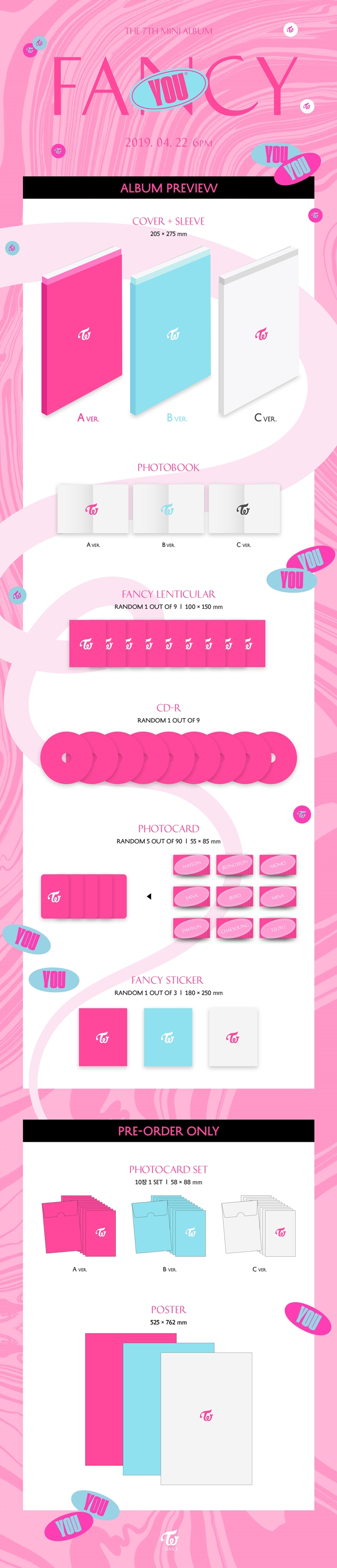 [PRE-ORDER] TWICE - 7th Mini Album "FANCY YOU" (Random Cover - สุ่มปก)