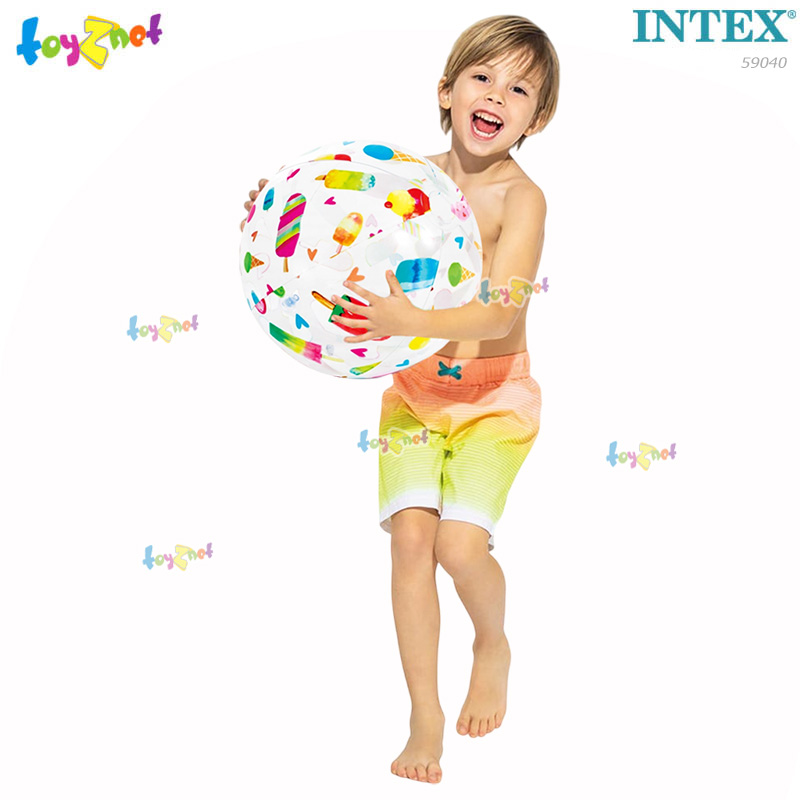 Intex ส่งฟรี บอลชายหาดลายสดใส 20 นิ้ว (51 ม.) ไอศกรีม รุ่น 59040