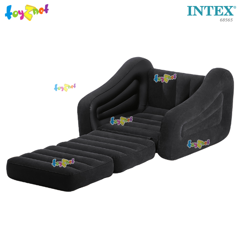 Intex Pull-Out Chair 1.07x2.21x0.66 m Black no.68565 + Pillow & Elec. Air Pump