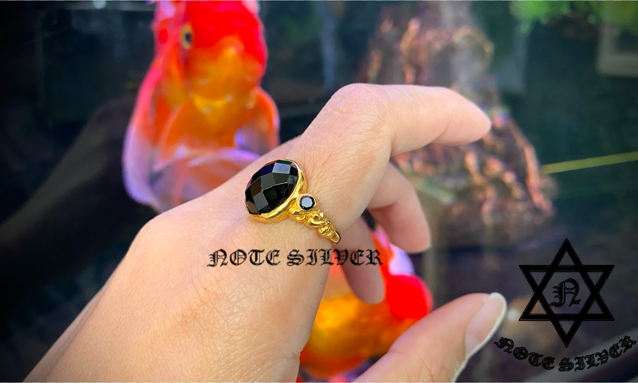 แหวนทองคำแท้ 18K Gold ฝังนิลแท้ (มีเซต) NSGD2875