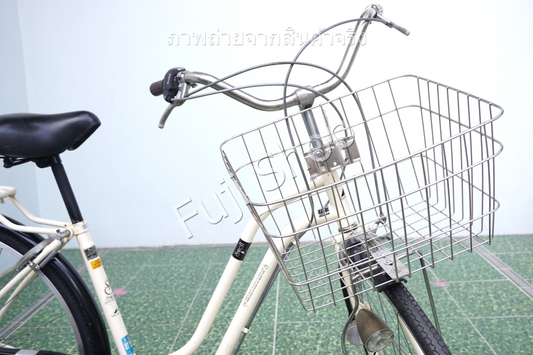 จักรยานแม่บ้านญี่ปุ่น - ล้อ 27 นิ้ว - เกียร์ 6 สปีด - ไฟหน้าอัตโนมัติ - สีขาว [จักรยานมือสอง]