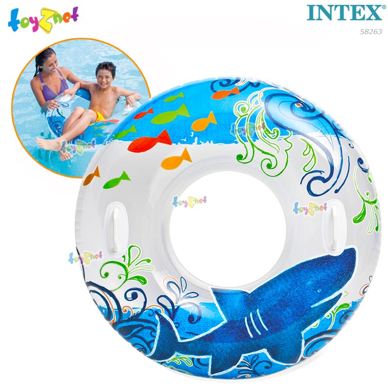Intex ส่งฟรี ห่วงยางลายใบไม้ 38 นิ้ว (97 ซม.) ฉลาม รุ่น 58263