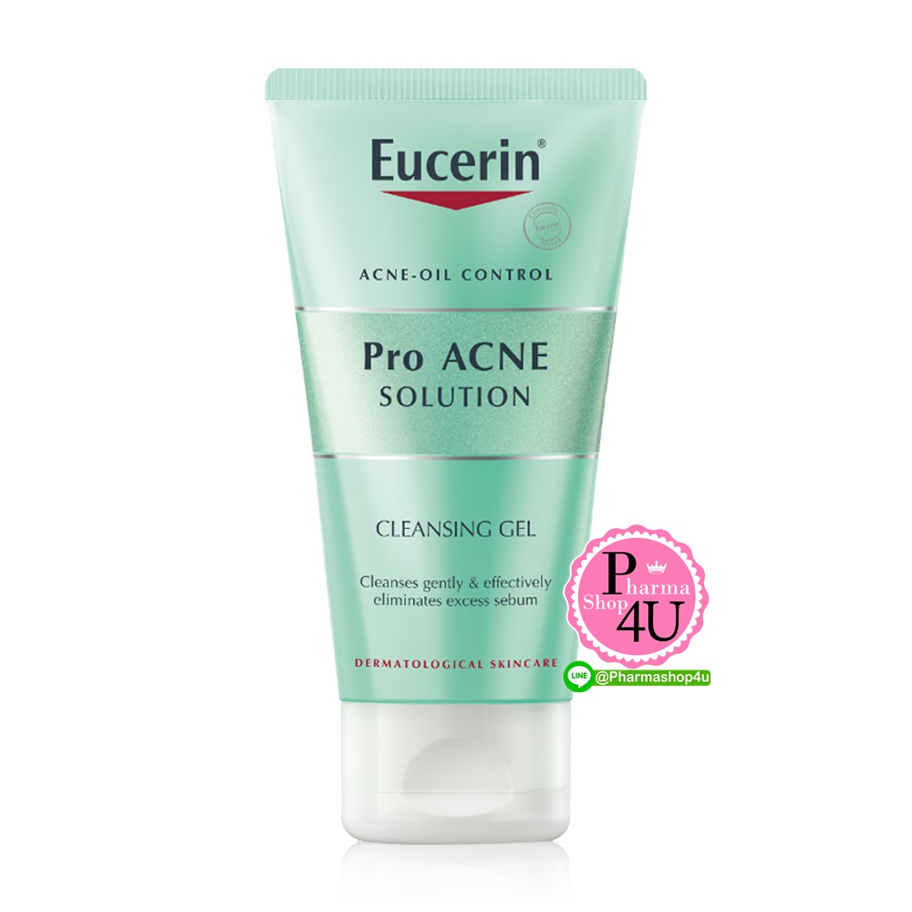 Eucerin Pro Acne Solution Cleansing Gel 75ml (เจลล้างหน้าสำหรับคนเป็นสิว ผิวมัน)