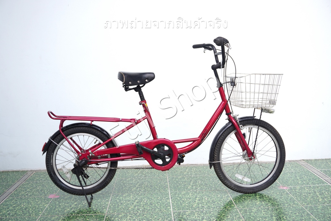 จักรยานแม่บ้าน Cargo ญี่ปุ่น - ล้อ 20x2.125 - เกียร์ดุม 3 สปีด - อลูมิเนียม - ไฟหน้าอัตโนมัติ - Bridgestone Josie WGN - สีแดง [จักรยานมือสอง]
