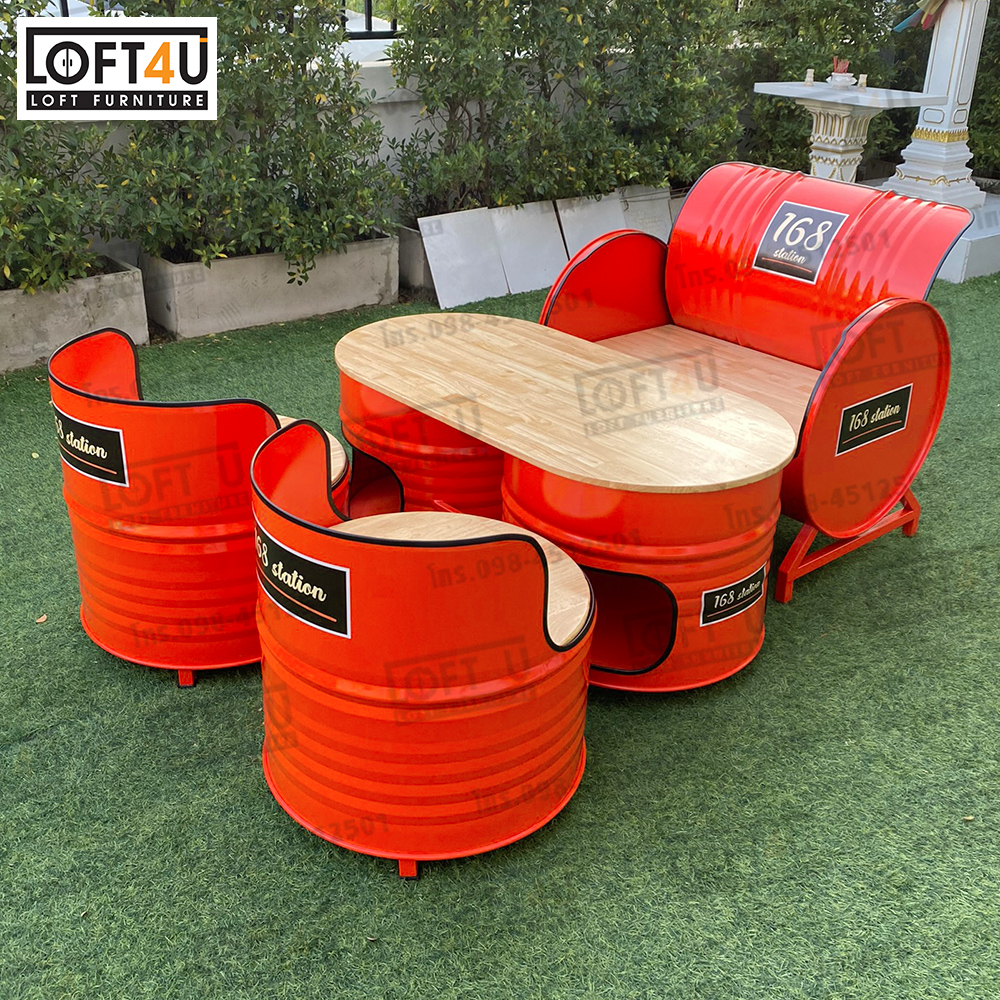 Living Sofa Table Set : wooden cushion / 2-4 seats