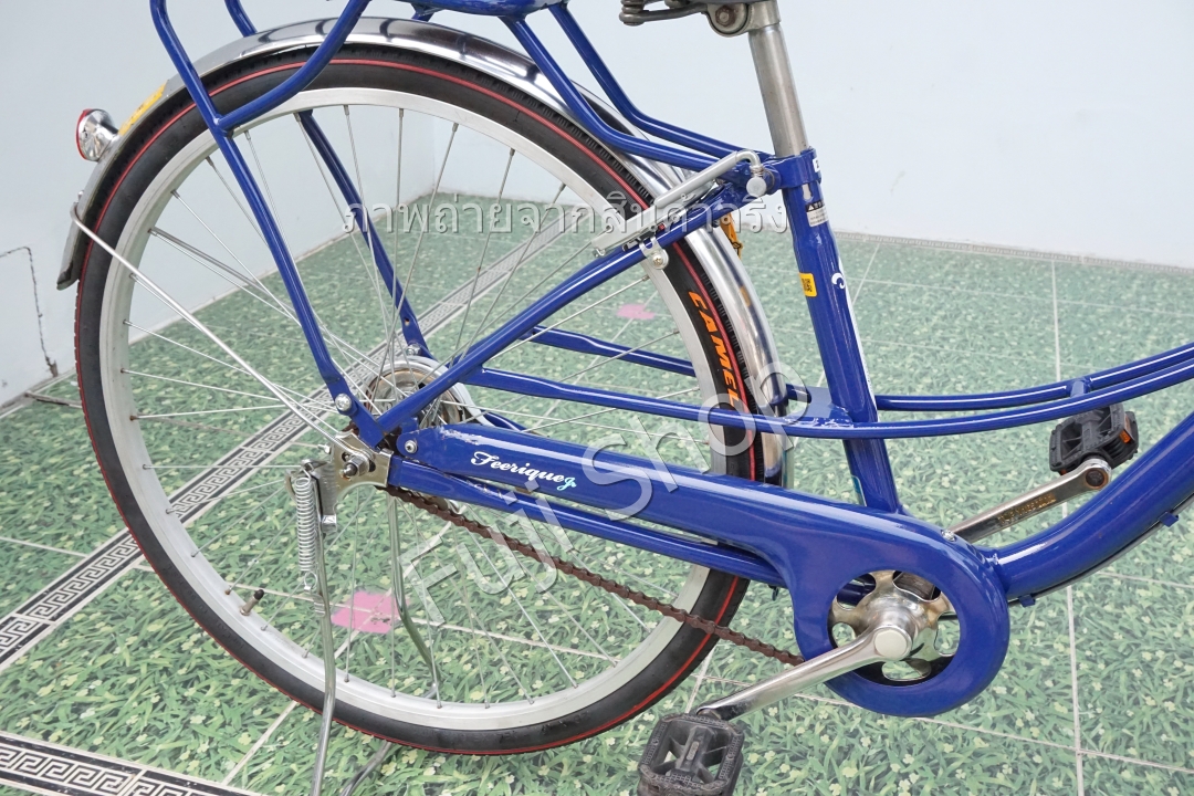 จักรยานแม่บ้านญี่ปุ่น - ล้อ 26 นิ้ว - ไม่มีเกียร์ - ไฟหน้าอัตโนมัติ - สีน้ำเงิน [จักรยานมือสอง]