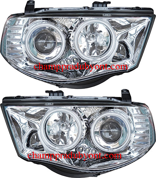 ไฟหน้าโปรเจคเตอร์ MITSUBISHI TRITON 06-14 ขาว วงแหวน