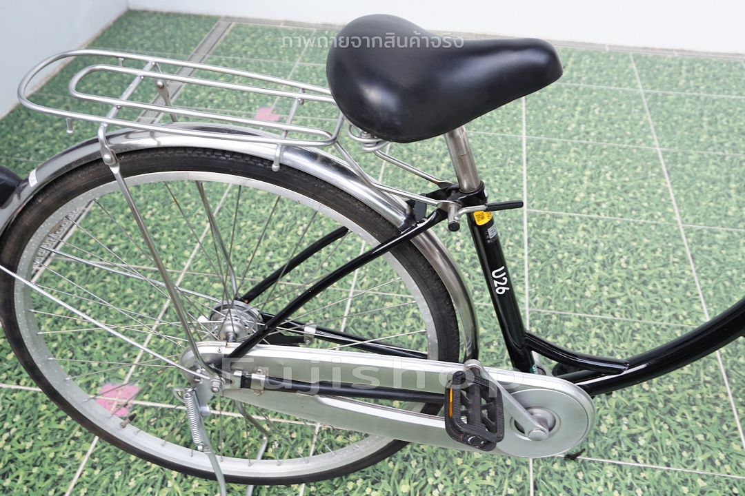 จักรยานแม่บ้านญี่ปุ่น - ล้อ 26 นิ้ว - ไม่มีเกียร์ - ไฟหน้าอัตโนมัติ - สีดำ [จักรยานมือสอง]