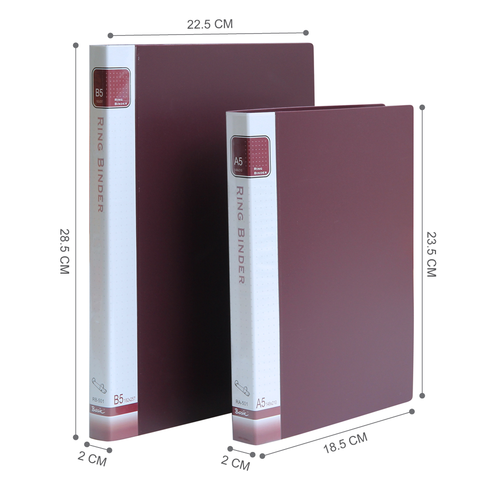 แฟ้มห่วง สีเข้ม พร้อมซองพลาสติกใส่เอกสาร