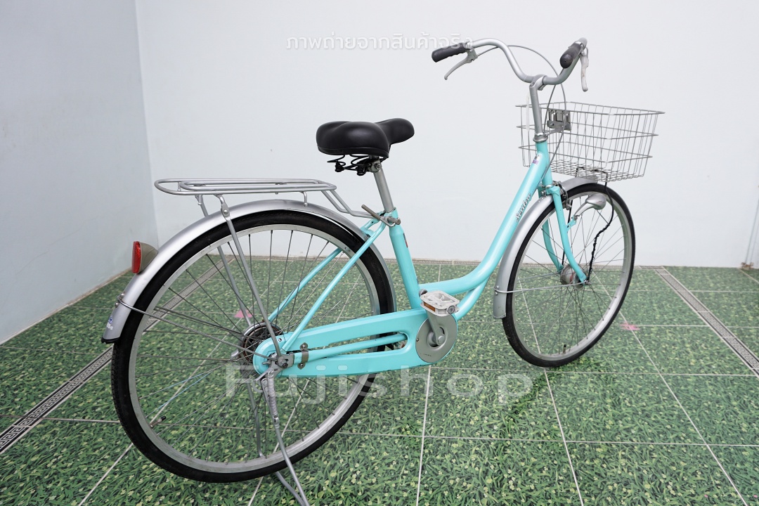 จักรยานแม่บ้านญี่ปุ่น - ล้อ 26 นิ้ว - ไม่มีเกียร์ - ไฟหน้าอัตโนมัติ - Sentire - สีฟ้า [จักรยานมือสอง]