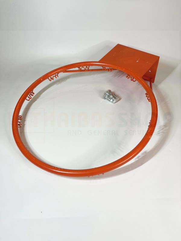 [เหล็กตัน] ห่วงบาสเกตบอล แบบมีขอพร้อมตาข่าย เหล็กตัน 6หุน เส้นผ่านศูนย์กลาง 45cm มาตรฐาน ทนทานกว่า