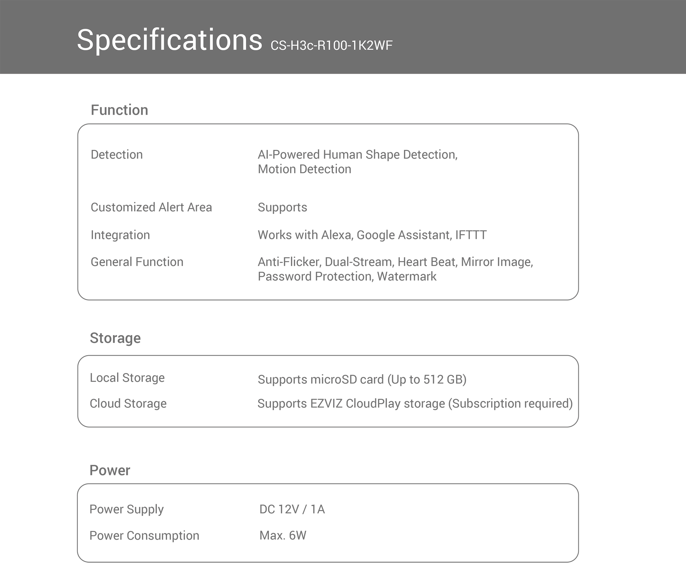 EZVIZ H3c กล้องวงจรปิดระบบ IP WIFI ความละเอียด 2 ล้านพิกเซล มีไมค์ในตัว IR 30 M. ติดตั้งภายนอกได้ BY BILLIONAIRE SECURETECH EZVIZ H3c