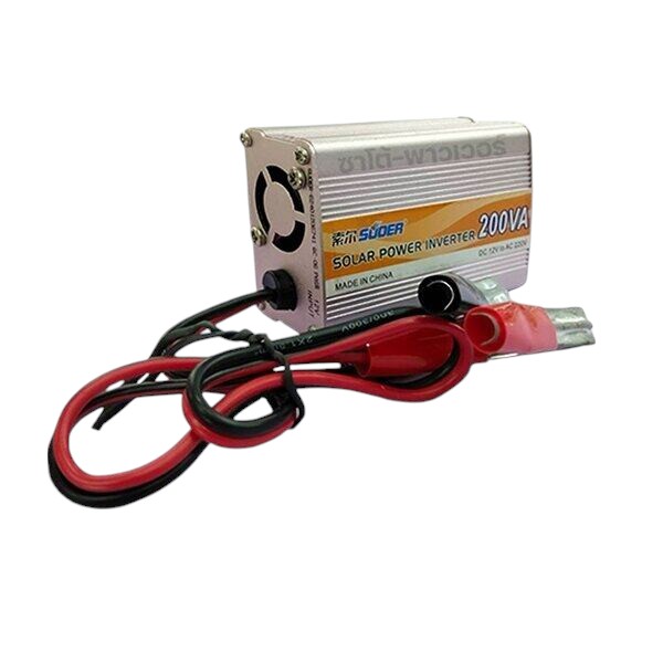 SUOER Inverter รุ่น SDA-200A | 12V 200W | อินเวอร์เตอร์เเปลงไฟ อินเวอร์เตอร์ เครื่องเเปลงไฟ ตัวเเปลงไฟ เเปลงจากไฟ 12V เป็นไฟบ้าน 220V