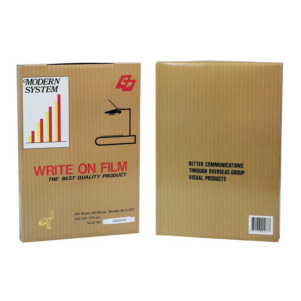 แผ่นใสชนิดเขียน Write on Film 140 ไมครอน A4 MODERN 100แผ่น