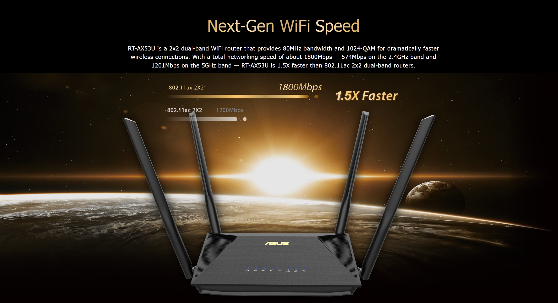 ASUS RT-AX53U : AX1800 Dual Band WiFi 6 Extendable Router BY BILLIONAIRE SECURETECH RT-AX53U