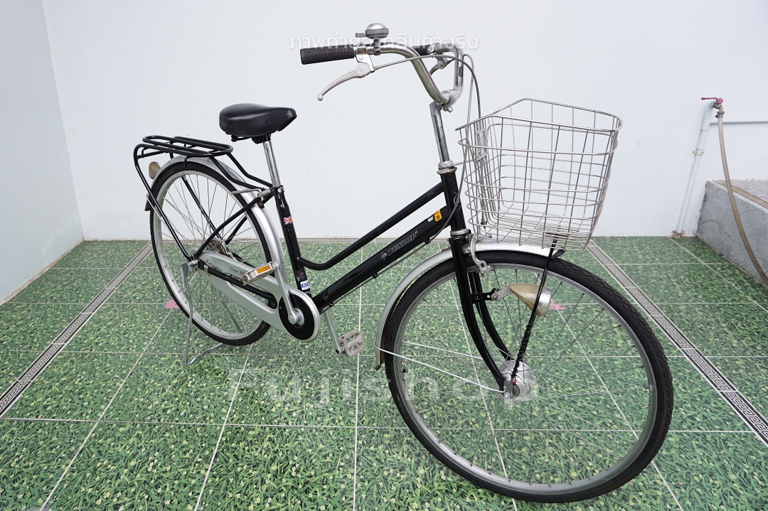 จักรยานแม่บ้านญี่ปุ่น - ล้อ 26 นิ้ว - ไม่มีเกียร์ - ไฟหน้าอัตโนมัติ - Dunlop - สีดำ [จักรยานมือสอง]