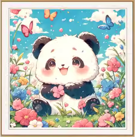 panda-1021 *พร้อมส่ง* ชุดปักครอสติช ลายแพนด้าในสวนดอกไม้ (ปักเต็มผืนผ้า ไม่มีเดินเส้น ผ้า 11CTพิมพ์ลาย ปัก 3 เส้นเล็ก) ขนาด 50*50 ซม.ผ้าครอสติช 11CTพิมพ์ลายปักบนผ้า ไหมคอตตอน 14 สี ผังลาย เข็ม