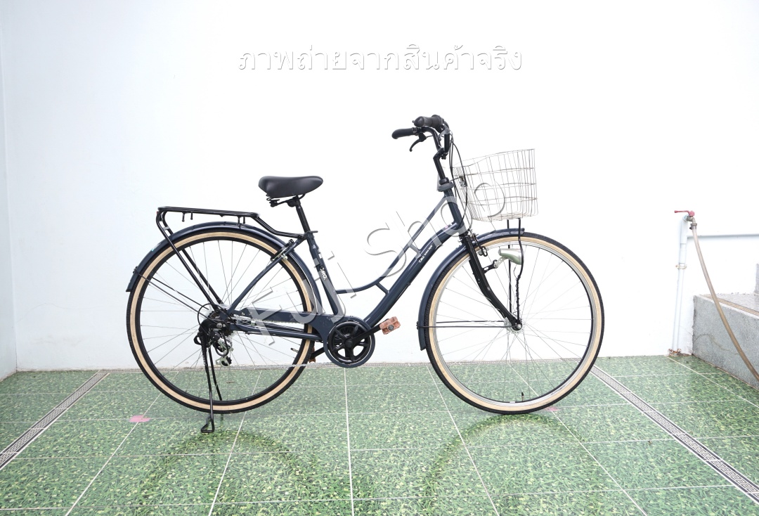 จักรยานแม่บ้านญี่ปุ่น - ล้อ 27 นิ้ว - เกียร์ 6 สปีด - ไฟหน้าอัตโนมัติ - สีน้ำเงิน [จักรยานมือสอง]