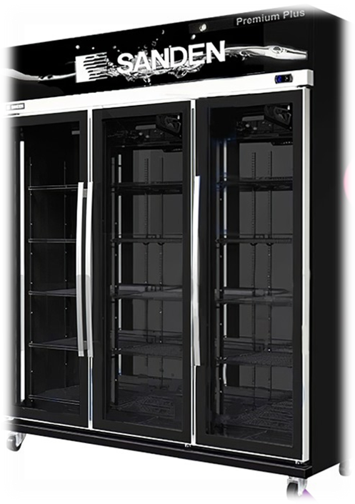 ตู้แช่เครื่องดื่ม 3 ประตู อบสีดำ Sanden Intercool รุ่น YEM-1605iP
