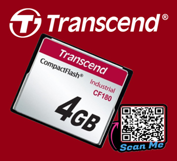 TransCend, Compact Flash Card, 4Gb,CF180,CF180I,Industrial Grade