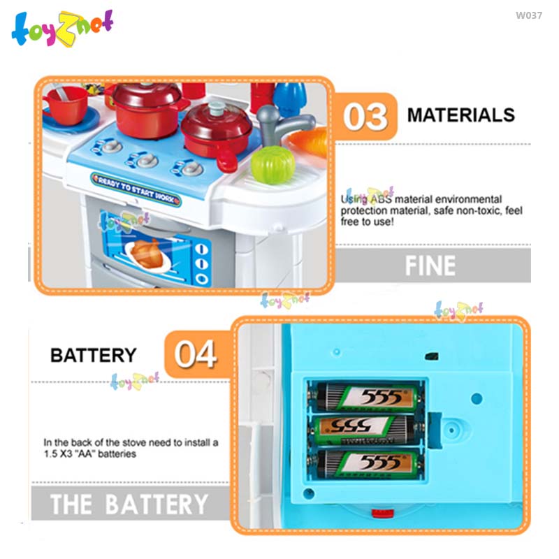 Toyznet ส่งฟรี ชุดโต๊ะเครื่องครัว ลิตเติ้ล เชฟ (43 ชิ้น) รุ่น W037