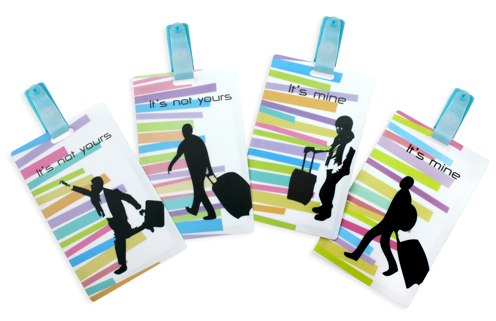 คลิปป้ายชื่อ พีพี ID Card ลาย It's mine NP-521 ลายแถบสี