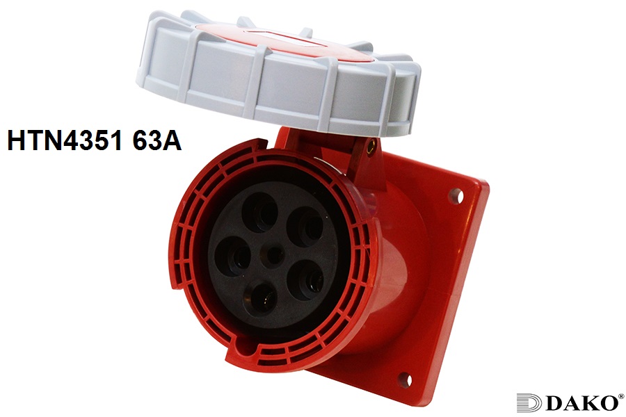HTN4351 ปลั๊กตัวเมียฝังตรง 3P+N+E 63A 400V IP67 6h