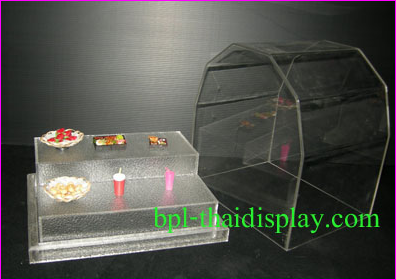 กล่องอะคริลิคครอบขนมจิ๋วพร้อมชั้นวาง