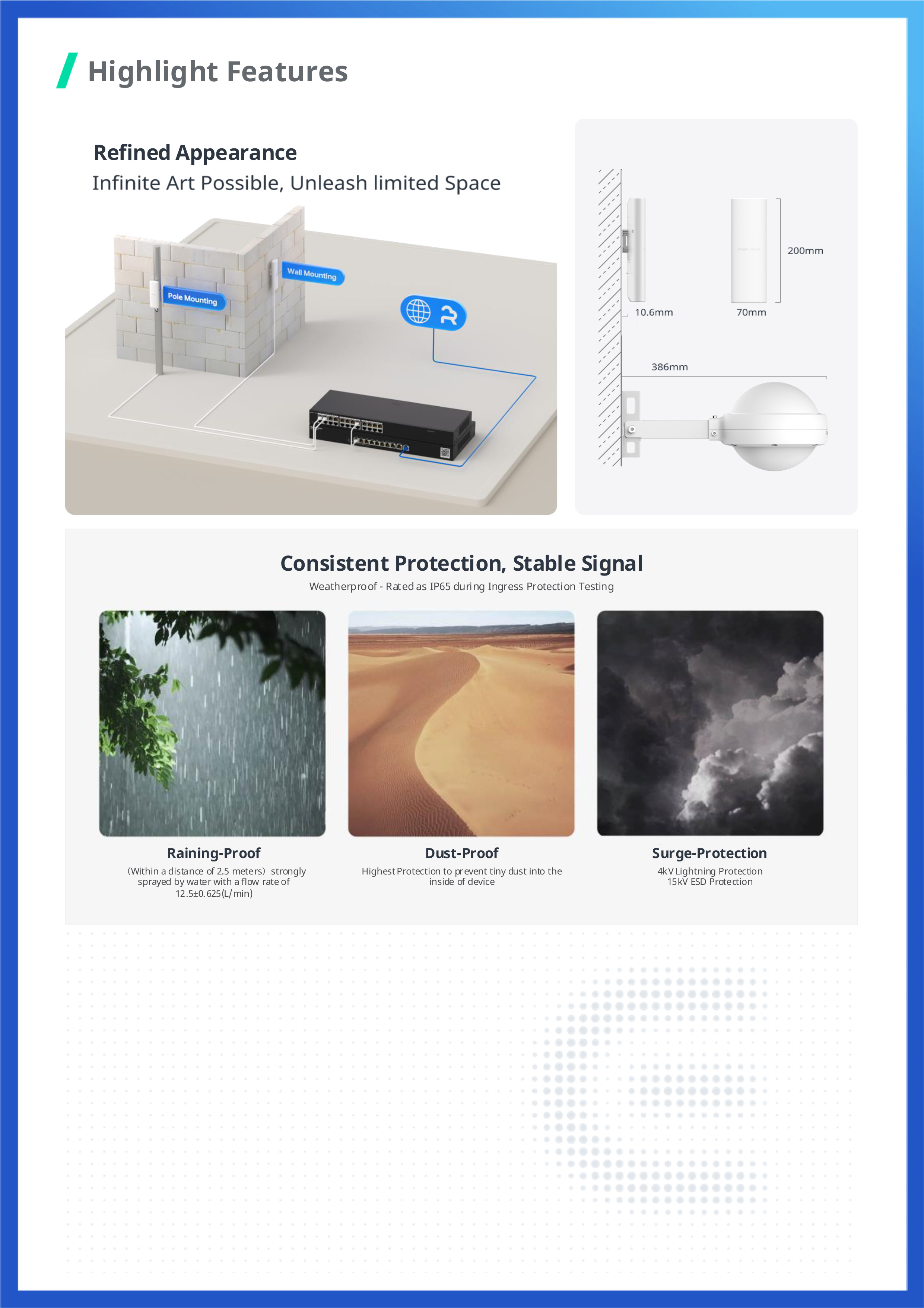 RUIJIE RG-RAP62-OD Outdoor Cloud Manage Acess Point Wi-Fi 6, AX3000, Dual Band BY BILLIONAIRE SECURETECH RG-RAP62-OD