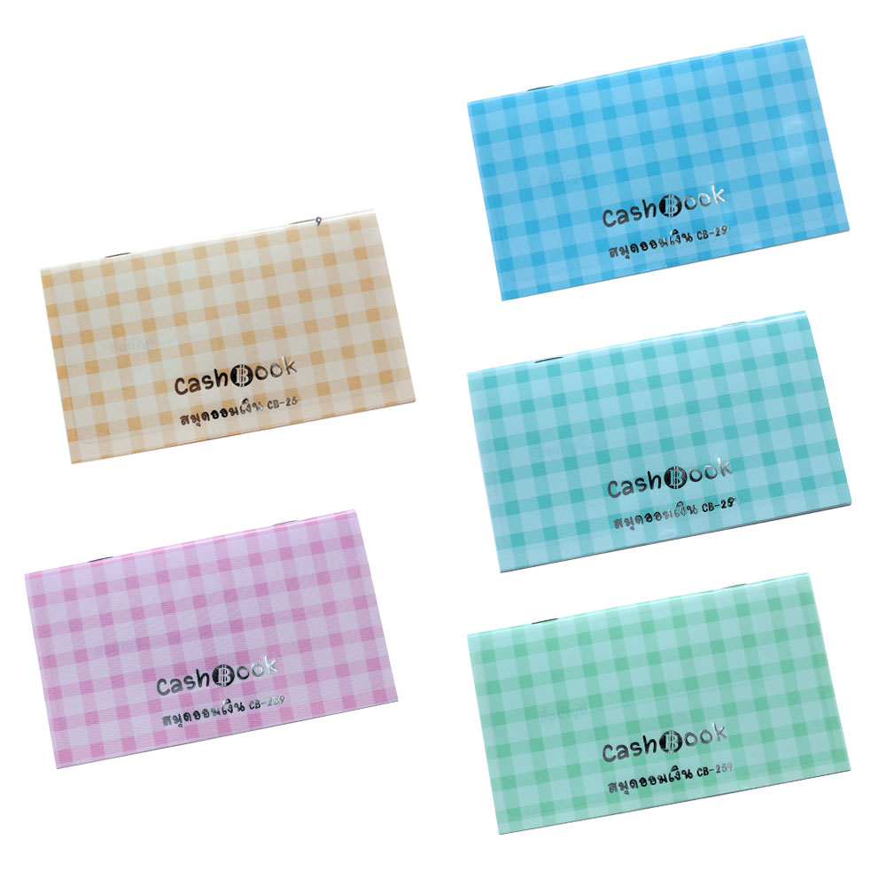 Savings Log Books with PP plastic Covers Plaid pattern