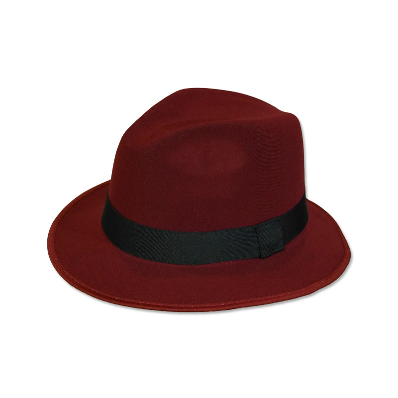 หมวกปานามา Fedora (สีแดง-ไม่มีโบว์) ปีกกว้าง 2" by Season Tales