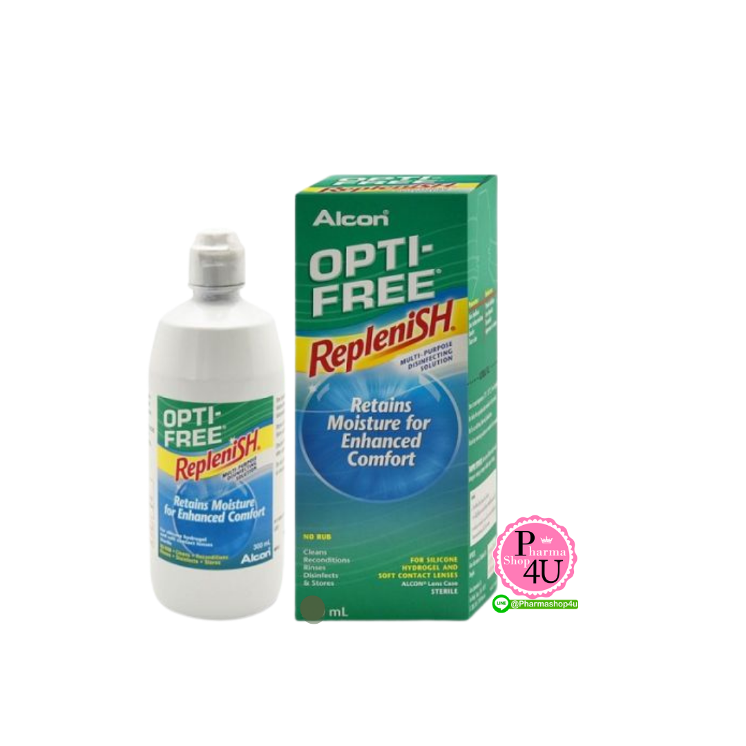 OPTI-FREE REPLENISH 300/420ML (ชุ่มชื้น 14ชม.) (ผลิตภัณฑ์แช่และล้างคอนแทคเลนส์)