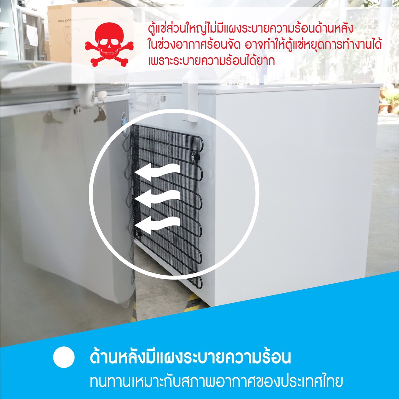 ตู้แช่ไอศกรีม ตู้แช่แข็ง Chest Freezer ประตูทึบ บอดี้สเตนเลส รุ่น PCF-350S