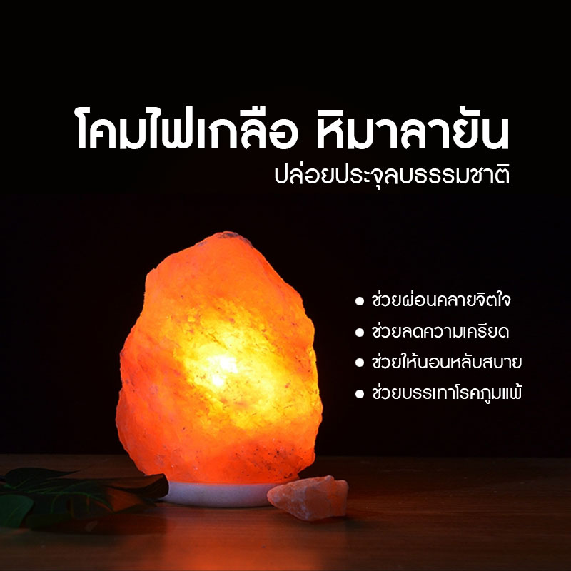โคมไฟเกลือหิมาลายัน Himalayan Salt Lamp โคมไฟแก้ภูมิแพ้ หินเกลือหิมาลัย ป้องกันฝุ่นละออง ลดกลิ่นอับ ส่งฟรี!!!
