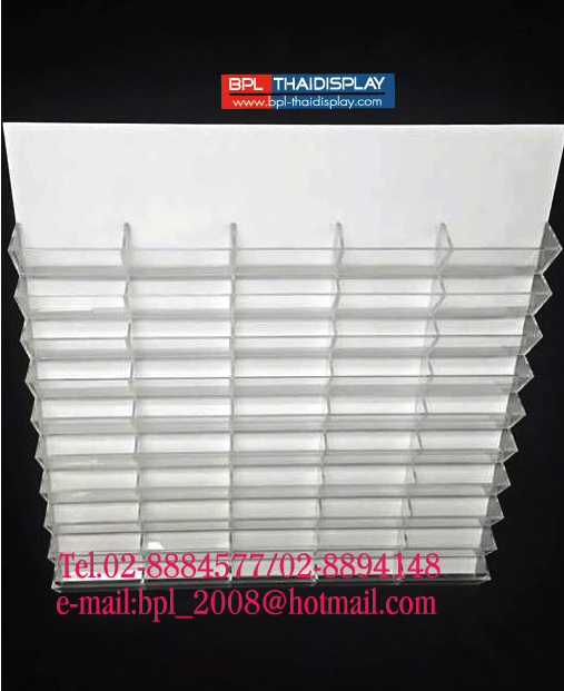 แผงอะครีลิคเสียบบัตร 50ช่อง แบบแขวนผนัง (ใส่บัตรประชาชนแนวนอน)