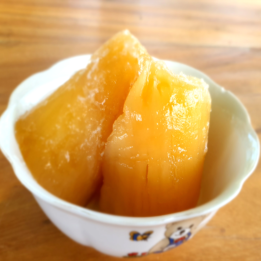 พันธุ์มันห้านาทีเหลืองพิรุณ พันธุ์มันห้านาที มัน5นาที ท่อนพันธุ์ พร้อมปลูก 5 ท่อน เนื้อสีเหลืองปุยสำลี