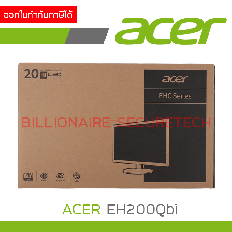 ACER EH200Qbi LED Monitor 19.5'' (VGA, HDMI) 60Hz BY BILLIONAIRE SECURETECH ACER EH200Qbi