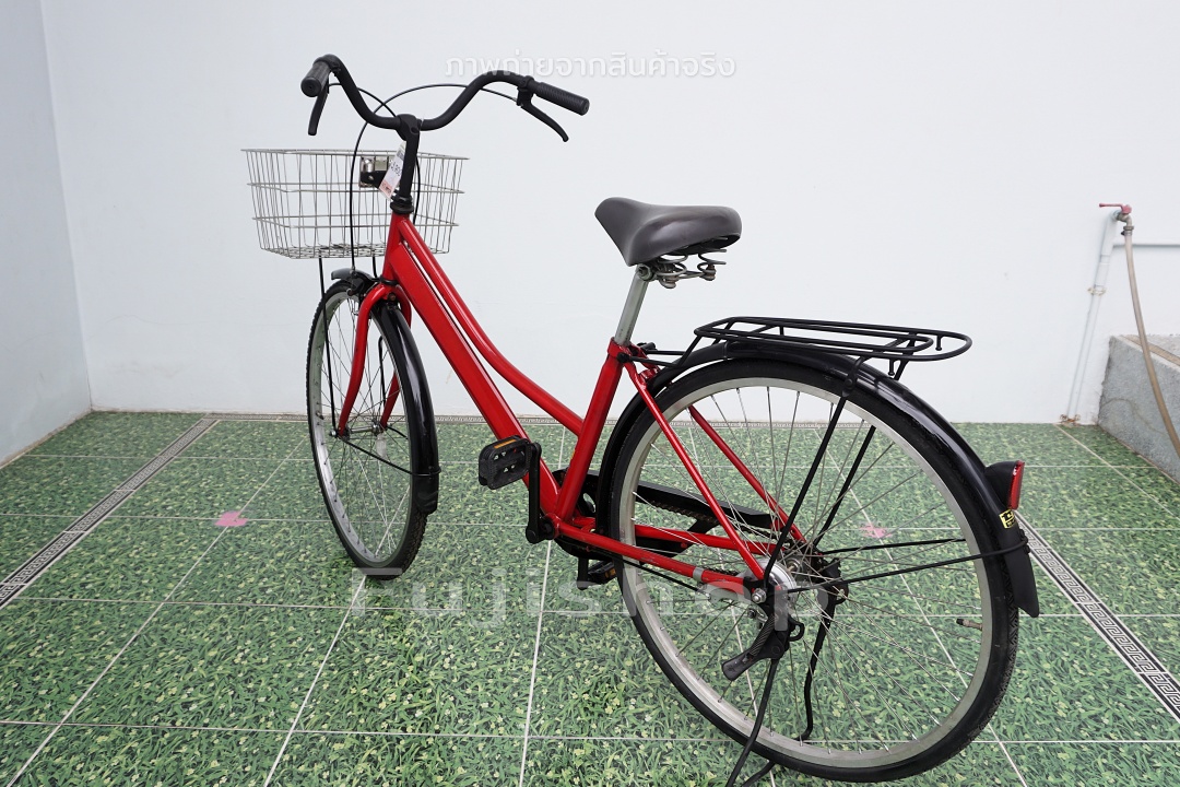 จักรยานแม่บ้านญี่ปุ่น - ล้อ 26 นิ้ว - ไม่มีเกียร์ - สีแดง [จักรยานมือสอง]