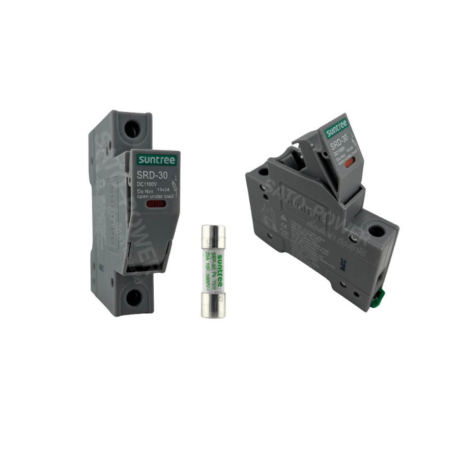 Suntree ฐานฟิวส์ 10x38 DC 1000V | ระบบเกาะราง วัสดุประกอบอย่างดีไม่ชำรุด ไม่ลามไฟ | ติดตั้งสะดวก ปลอดภัยในการใช้งาน