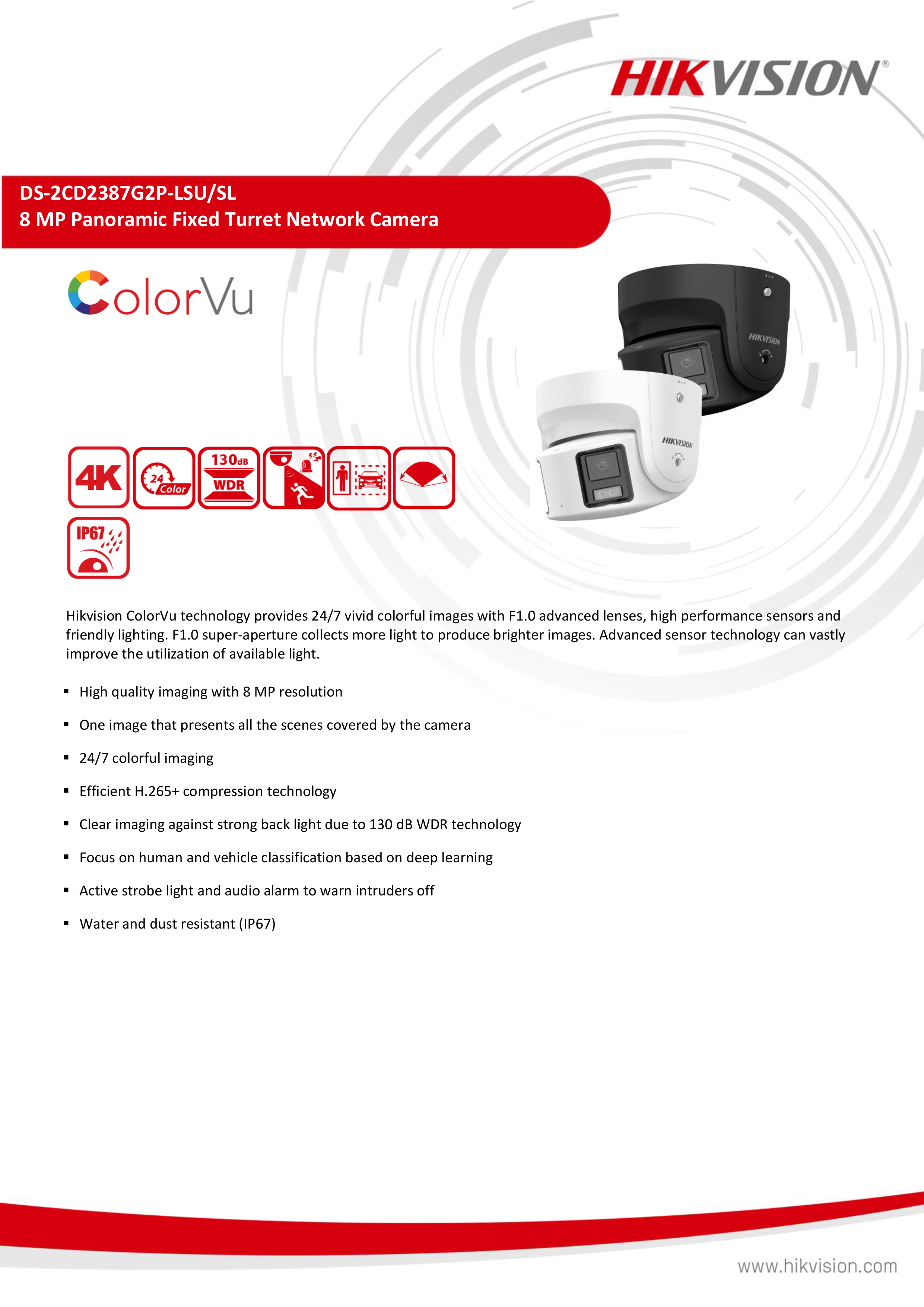 HIKVISION DS-2CD2387G2P-LSU/SL (4 mm.) กล้องวงจรปิดระบบ IP 8 ล้านพิกเซล 4K COLORVU ติดตั้งย้อนแสงได้ BY BILLIONAIRE SECURETECH DS-2CD2387G2P-LSU/SL (4 mm.)