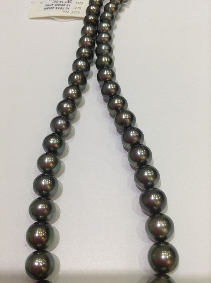 ไข่มุก south sea ขนาด 8-11 มิล กลม สีดำอมเขียว AA++