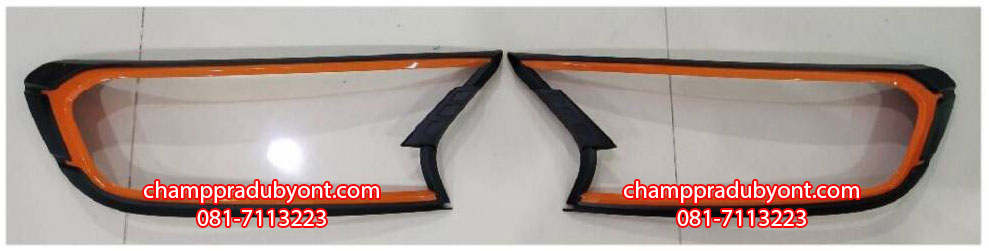 ครอบไฟหน้า FORD RANGER 2015-2018 ดำขอบส้ม