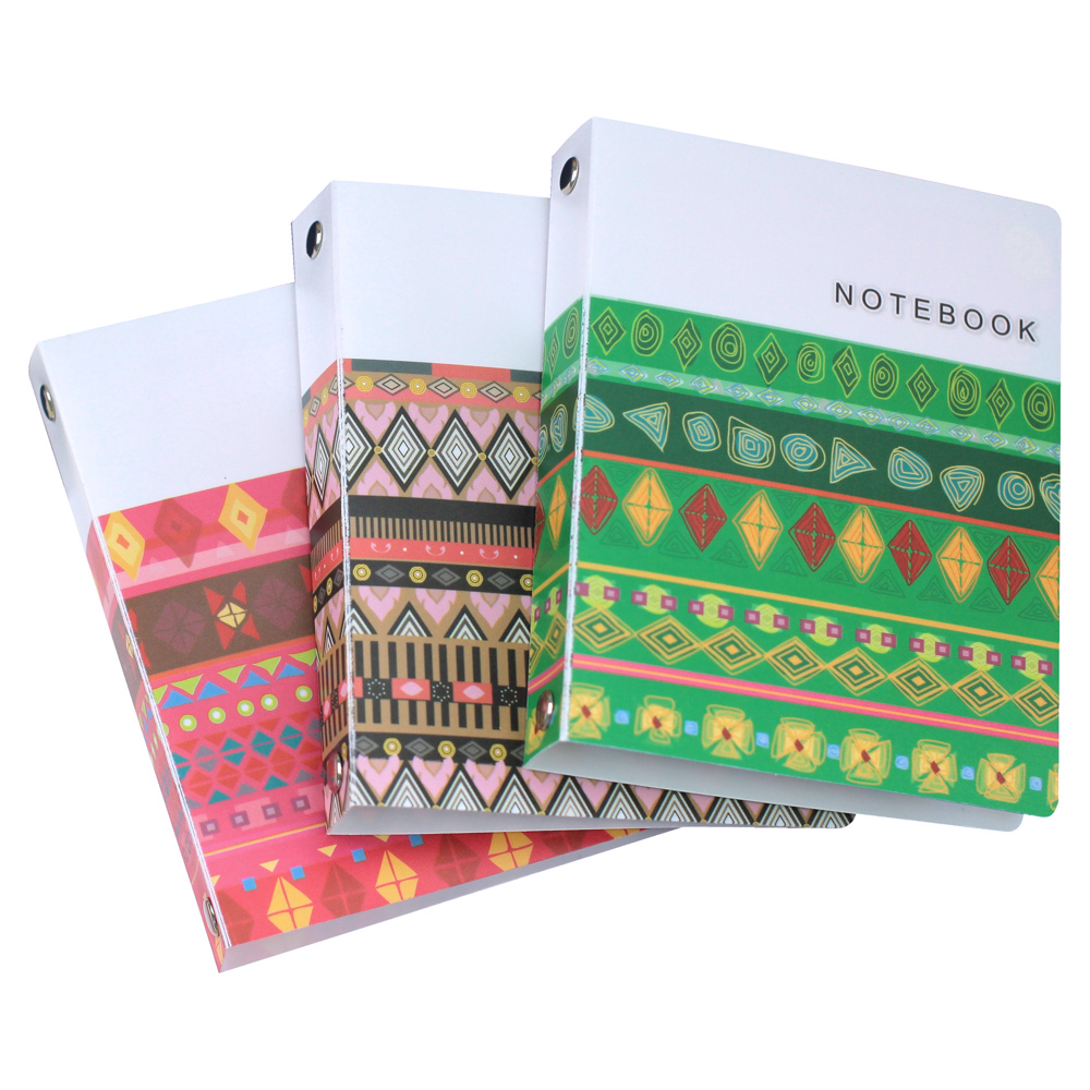 Ring Binder Notebooks with PP Covers Bohemian Pattern and Dividers